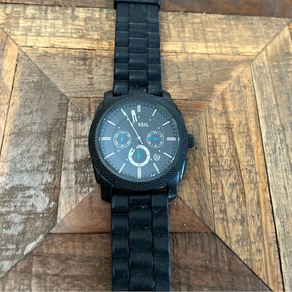 FOSSIL - men’s ‘Machine chronography black silicone watch’ - Picture 3 of 6